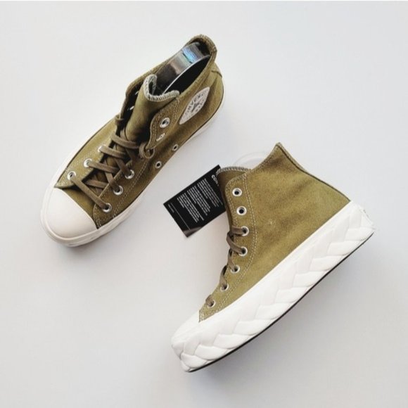 Converse Chuck Taylor All Star Lift Cable HI Dark Moss Green Egret Women's 10 - Picture 2 of 6